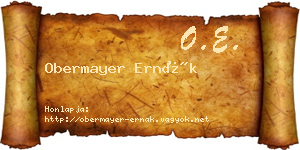 Obermayer Ernák névjegykártya